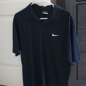 Nike Black Dri Fit Golf Polo Size Large